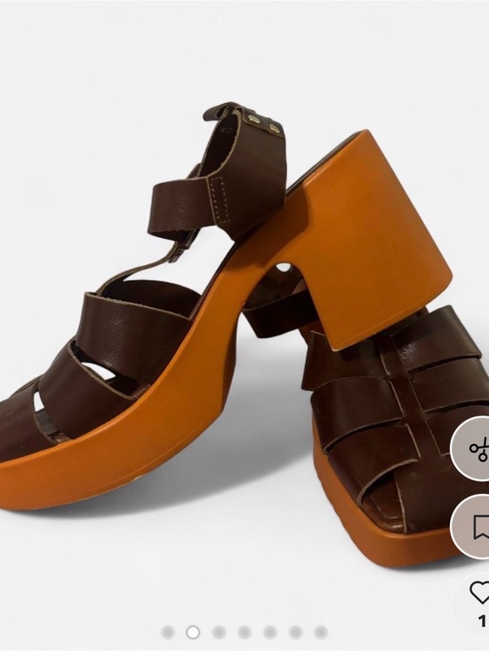 Free People Shoes - Free People Chunky Platform Sandals in Brown and Orange
